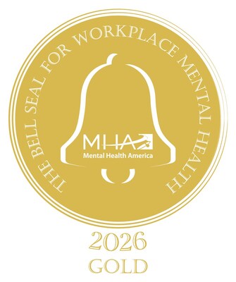 Mental Health America的工作场所心理健康Bell Seal是美国对致力于创建心理健康工作环境的雇主最高认可。